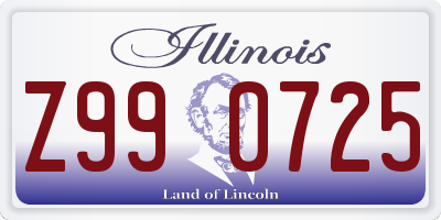 IL license plate Z990725