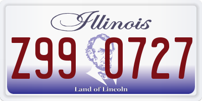 IL license plate Z990727