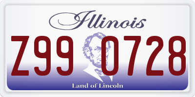 IL license plate Z990728