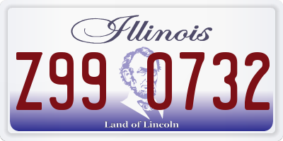 IL license plate Z990732