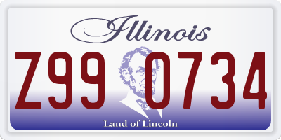 IL license plate Z990734