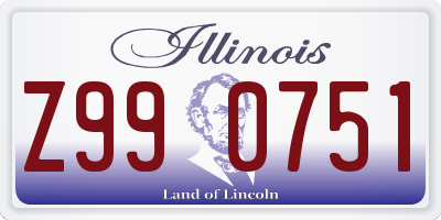 IL license plate Z990751