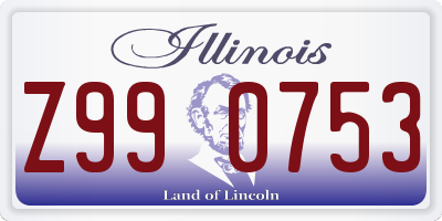 IL license plate Z990753