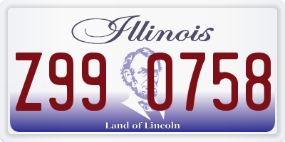 IL license plate Z990758