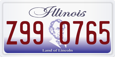 IL license plate Z990765