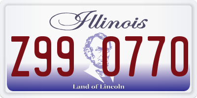 IL license plate Z990770