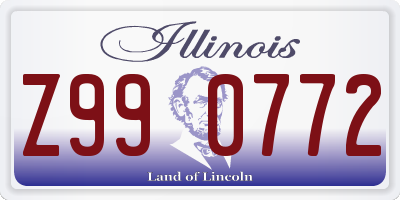 IL license plate Z990772