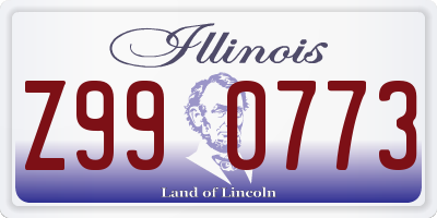 IL license plate Z990773