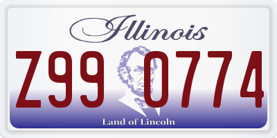 IL license plate Z990774