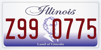 IL license plate Z990775