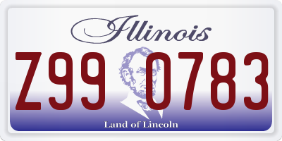 IL license plate Z990783