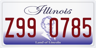 IL license plate Z990785