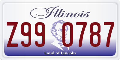 IL license plate Z990787