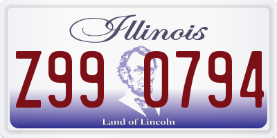 IL license plate Z990794