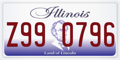 IL license plate Z990796