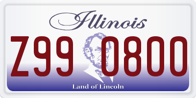 IL license plate Z990800