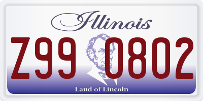 IL license plate Z990802