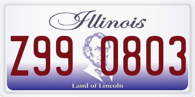 IL license plate Z990803