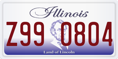 IL license plate Z990804