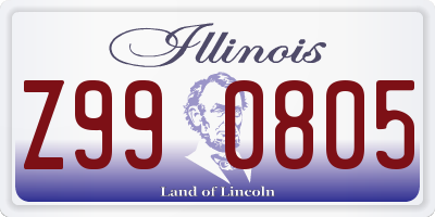 IL license plate Z990805