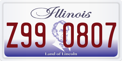 IL license plate Z990807