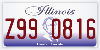 IL license plate Z990816