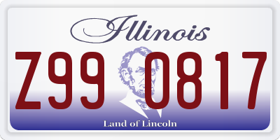 IL license plate Z990817