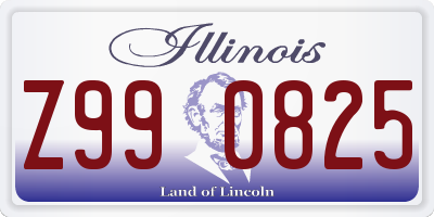 IL license plate Z990825