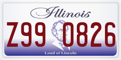 IL license plate Z990826