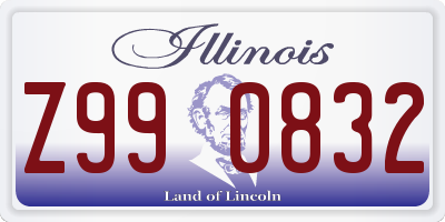 IL license plate Z990832