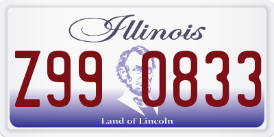 IL license plate Z990833