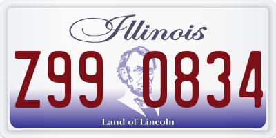 IL license plate Z990834