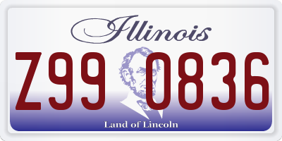 IL license plate Z990836