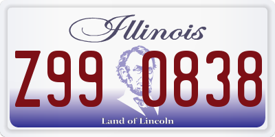 IL license plate Z990838