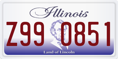 IL license plate Z990851