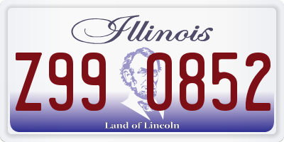 IL license plate Z990852