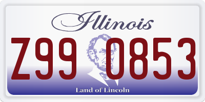 IL license plate Z990853