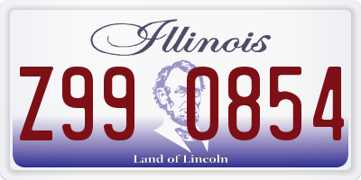 IL license plate Z990854