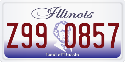 IL license plate Z990857