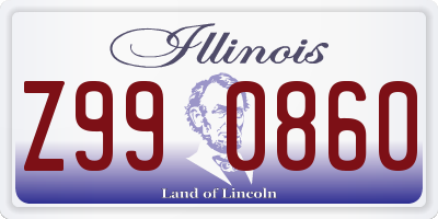 IL license plate Z990860