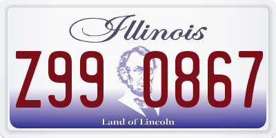 IL license plate Z990867