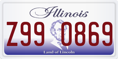 IL license plate Z990869