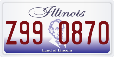 IL license plate Z990870