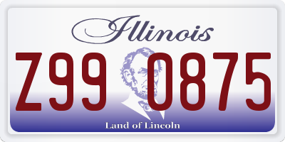 IL license plate Z990875