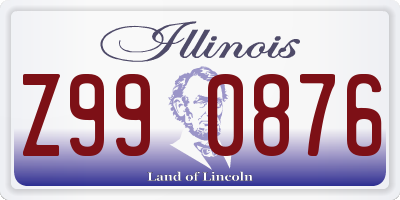 IL license plate Z990876