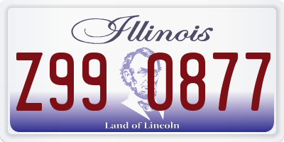 IL license plate Z990877