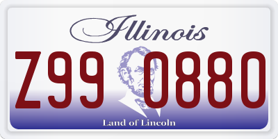 IL license plate Z990880