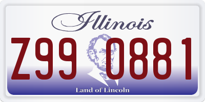 IL license plate Z990881