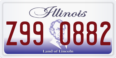 IL license plate Z990882