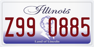 IL license plate Z990885